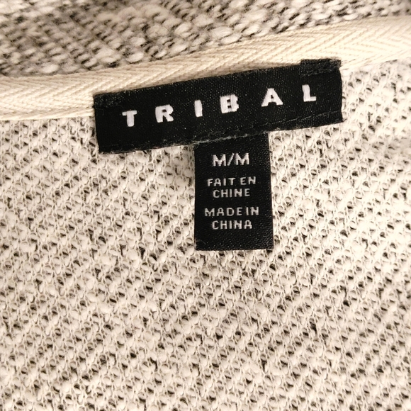 Ladies Long Sweater Jacket Size M Cardigan Black Tweed Pockets - Picture 7 of 11